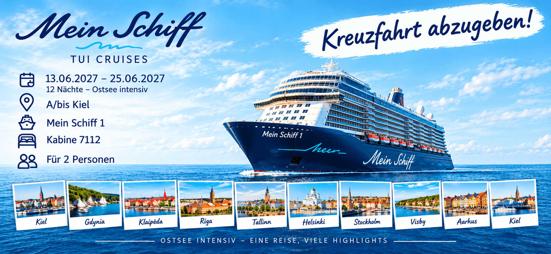 12 Nächte - Ostsee intensiv - ab/bis Kiel - 13. Juni 2027 bis 25. Juni 2027 - Bild 1
